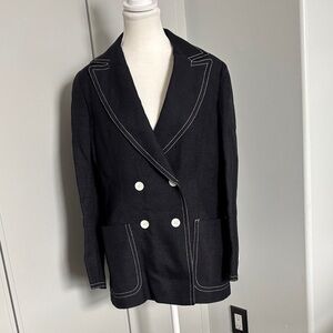 Vintage Harella Women's Black Double-Breasted Blazer